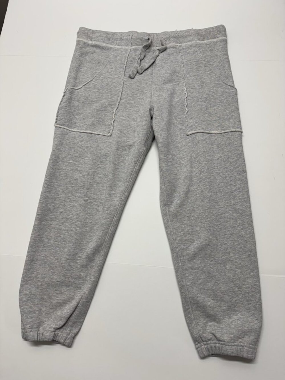 Frank & Eileen Eamon Jogger Sweatpants L Gray Tapered Crop Ankle High Rise - Picture 2 of 12